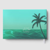 Blauwgroen ID581 van Tropical Isle Sunrise Wedding Gastenboek (Achterkant)