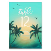 Blauwgroen ID581 van Tropical Isle Sunrise Wedding Kaart (Achterkant)