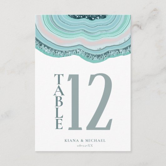 Blauwgroen ID647 van het Glitter-tabelnummer van A Kaart (Voorkant)