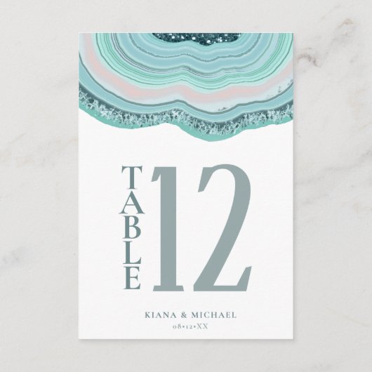 Blauwgroen ID647 van het Glitter-tabelnummer van A Kaart (Achterkant)