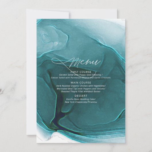 Blauwgroen ID762-menu Ink Flow Wedding (Voorkant)
