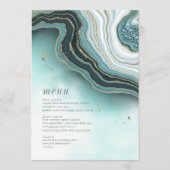 Blauwgroen ID825-menu Krystal Agate Wedding Menu (Voorkant)