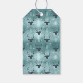 Blauwgroen ID861 van Deer Antlers & SneeuwKerstmis Cadeaulabel (Achterkant)