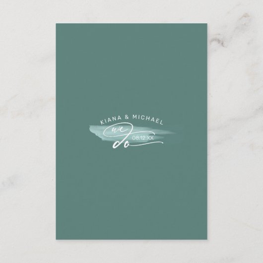 Blauwgroen ID886-gegevens over abstracte verflijne Informatiekaartje (Achterkant)