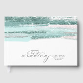 Blauwgroen ID886 voor abstracte verflijnen Gastenboek (Voorkant)