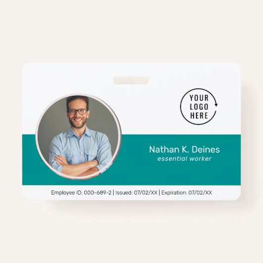 Blauwgroen id | Werknemer de Veiligheid van het Be Badge (Voorkant)