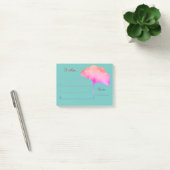 Blauwgroen Ik bevestig roze florale waterverf  Post-it® Notes (Kantoor)