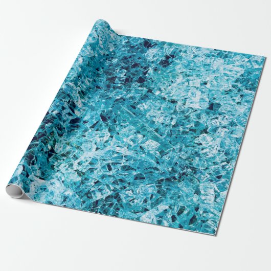 Blauwgroen illustratie cadeaupapier (Uitgerold)