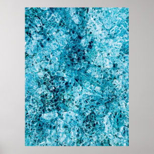 Blauwgroen illustratie poster