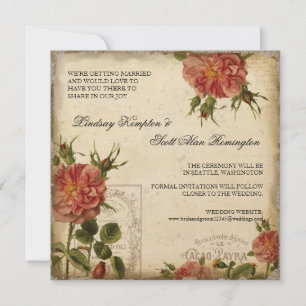 Blauwgroen in Cream  Eiffeltoren Sparen de Datum Kaart