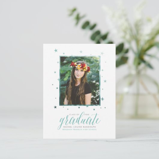 Blauwgroen in het Briefkaart van het Afstuderen va (Staand voorkant)