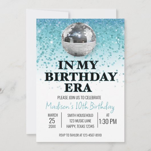 Blauwgroen in mijn verjaardagsmuziek kaart (Voorkant)