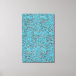 Blauwgroen in reliëf canvas afdruk