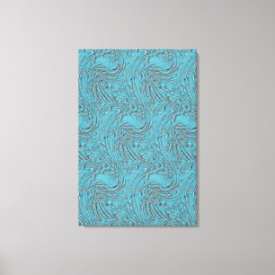 Blauwgroen in reliëf canvas afdruk