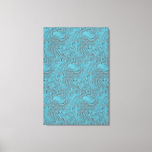 Blauwgroen in reliëf canvas afdruk (Voorkant)