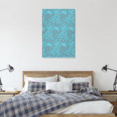 Blauwgroen in reliëf canvas afdruk (Insitu (Slaapkamer))