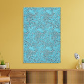 Blauwgroen in reliëf canvas afdruk (Insitu (Woonkamer))