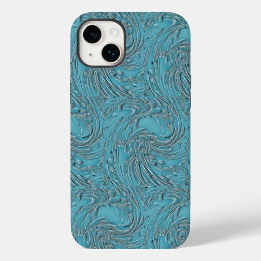 Blauwgroen in reliëf Case-Mate iPhone case (Achterkant)
