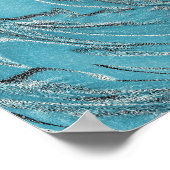 Blauwgroen in reliëf poster (Hoek)