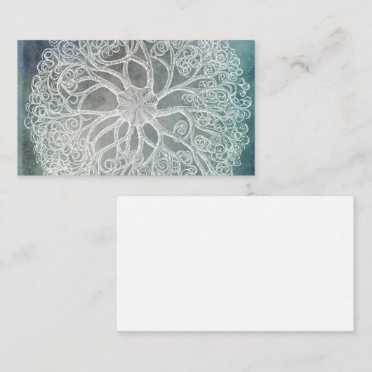 Blauwgroen indigo van tarwebloem Blauwe Waterverf Visitekaartje (Voorkant / Achterkant)