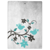 Blauwgroen individueel klembord Lovevogels (Achterkant)