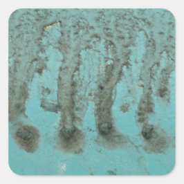 Blauwgroen Industriële Shabby Chic Vierkante Sticker