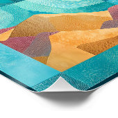 Blauwgroen ingelijst Abstract woestijnkunstrooster Perfect Poster (Hoek)
