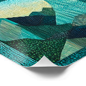 Blauwgroen ingelijst Desert Art Grid - Kleurrijke Perfect Poster (Hoek)