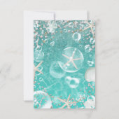 Blauwgroen ingeruild Zee Starfish & bubles tabelnu Kaart (Achterkant)