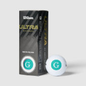 Blauwgroen Initiaal monogram Golfballen (Verpakking)