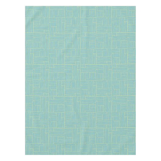 Blauwgroen inkt roller strepen tafelkleed (Voorkant)