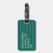 Blauwgroen instripes bagagelabel (Achterkant verticaal)