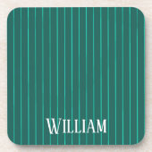 Blauwgroen instripes bier onderzetter (Voorkant)