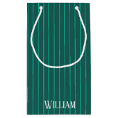 Blauwgroen instripes klein cadeauzakje (Achterkant)