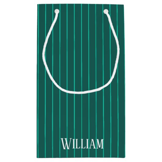 Blauwgroen instripes klein cadeauzakje (Achterkant)