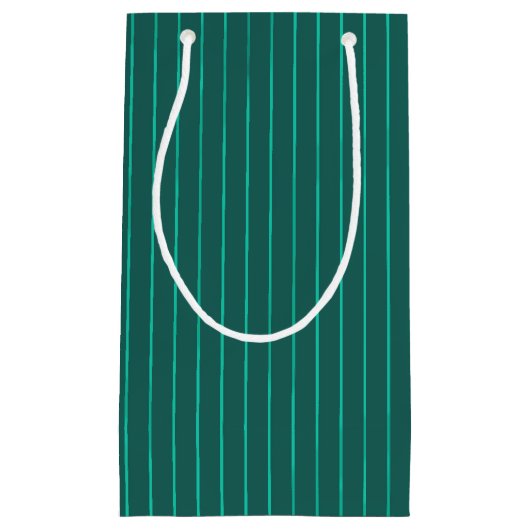 Blauwgroen instripes klein cadeauzakje (Voorkant)