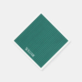 Blauwgroen instripes servet (Hoek)