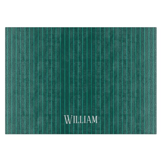 Blauwgroen instripes snijplank (Voorkant)