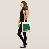 Blauwgroen instripes tote bag (Voorkant (model))