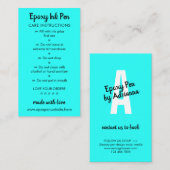 Blauwgroen instructies voor de Epoxy Pen Notitiekaartje (Voorkant / Achterkant)