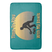 Blauwgroen introductiepagina's voor Bowls afspelen Badmat (Voorkant Verticaal)