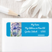 Blauwgroen Iris Waterverf Return Address Labels (Insitu)