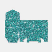 Blauwgroen ironische glitter bedankdoosjes (Uitgevouwen)
