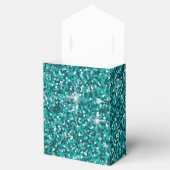 Blauwgroen ironische glitter bedankdoosjes (Geopend)