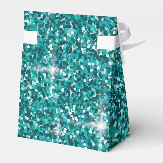 Blauwgroen ironische glitter bedankdoosjes (Achterkant)
