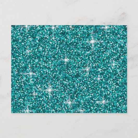 Blauwgroen ironische glitter briefkaart (Voorkant)