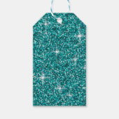 Blauwgroen ironische glitter cadeaulabel (Voorkant)