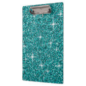 Blauwgroen ironische glitter klembord (Links)