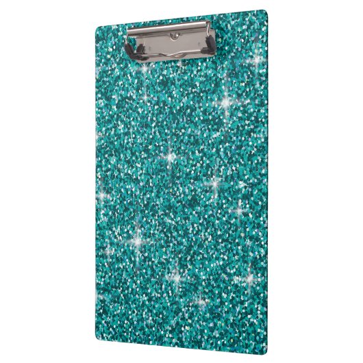 Blauwgroen ironische glitter klembord (Links)