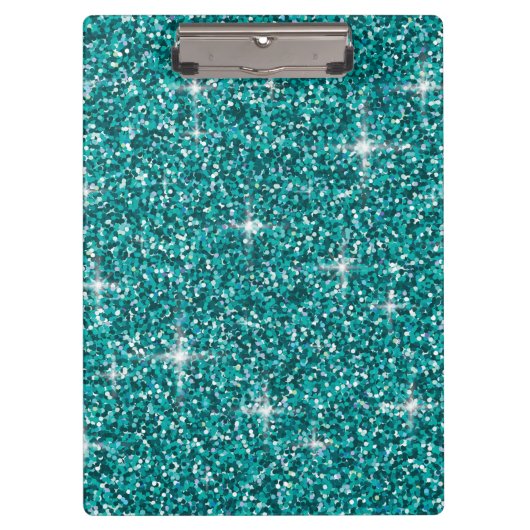 Blauwgroen ironische glitter klembord (Voorkant)